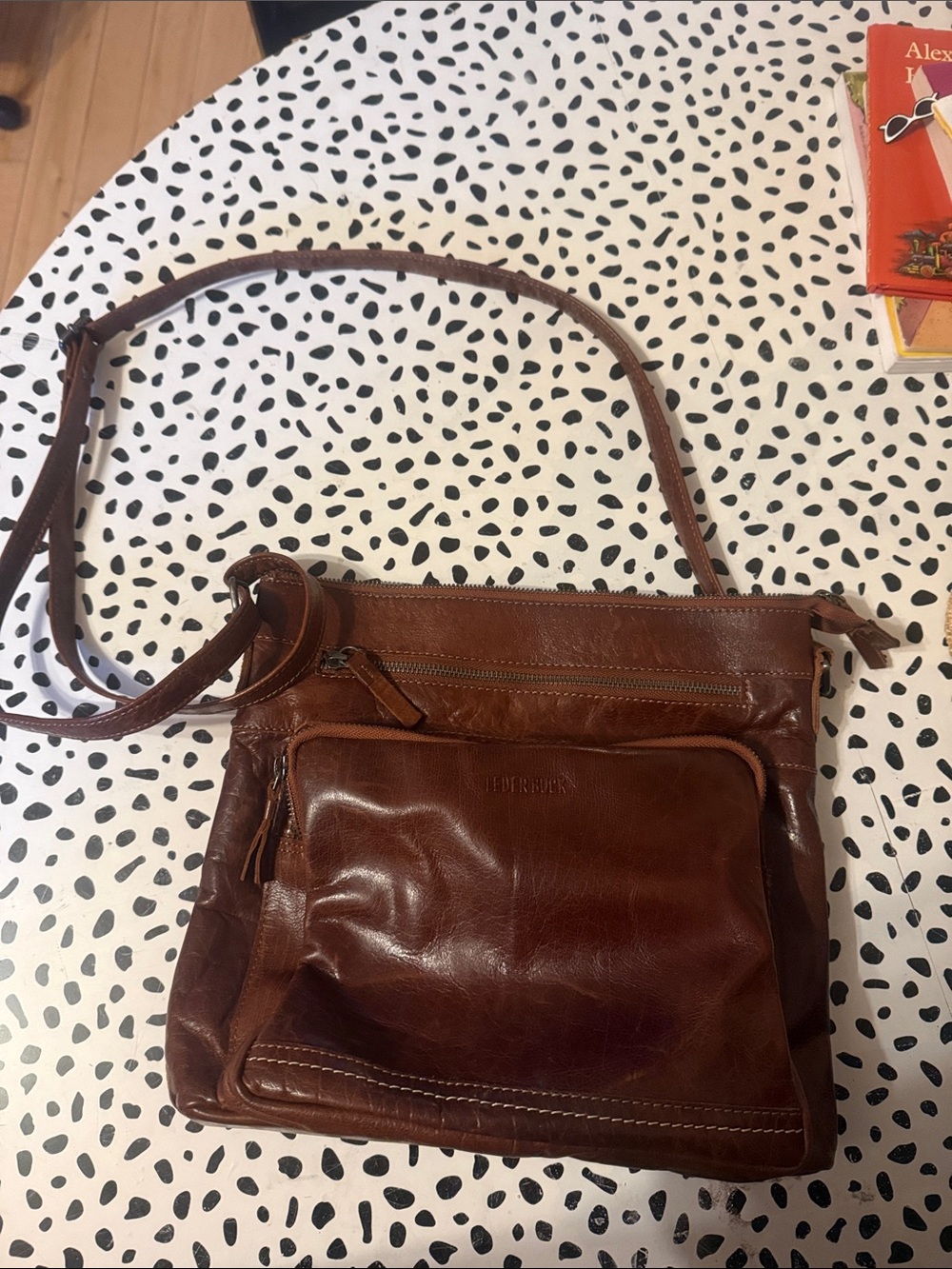 Brown Leather Crossbody Shoulder Bag